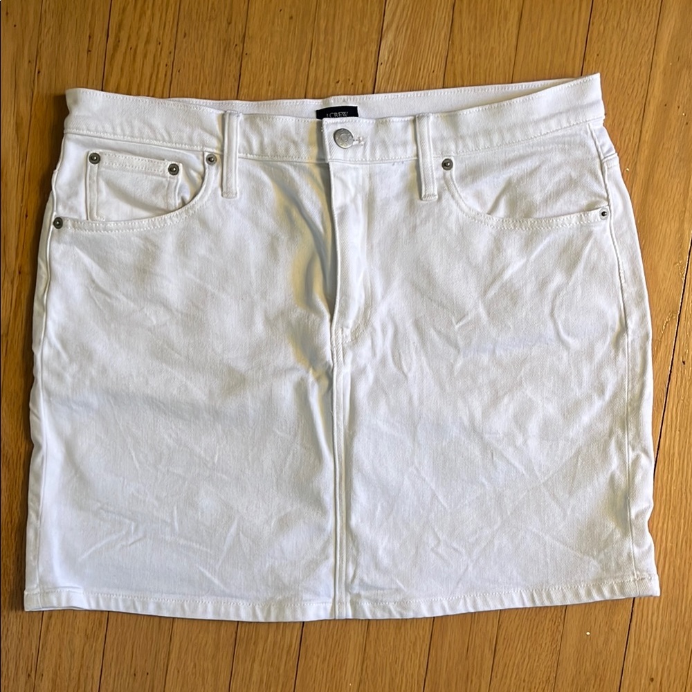 J.Crew White Denim Mini Skirt